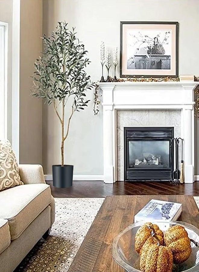 أبيكس شجرة زيتون صناعية بطول 6 أقدام مع وعاء نبات صناعي داخلي وخارجي بطول 180 سم مظهر واقعي شجرة زيتون محاكاة شجرة اصطناعية شجرة زيتون مع فواكه وفروع قابلة للتعديل - Image 2